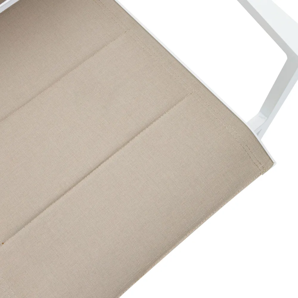 Sillón de comedor ORICK aluminio blanco y textil taupe