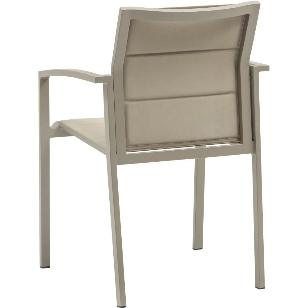 Sillón de comedor ORICK aluminio y textilene taupe.