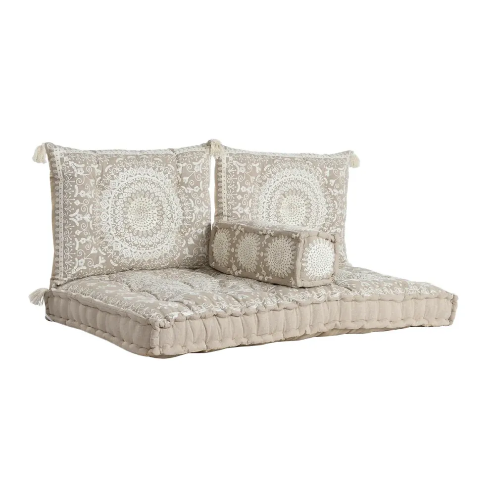 Sillón de jardín DKD Home Decor Crema 155 x 76 x 65 cm