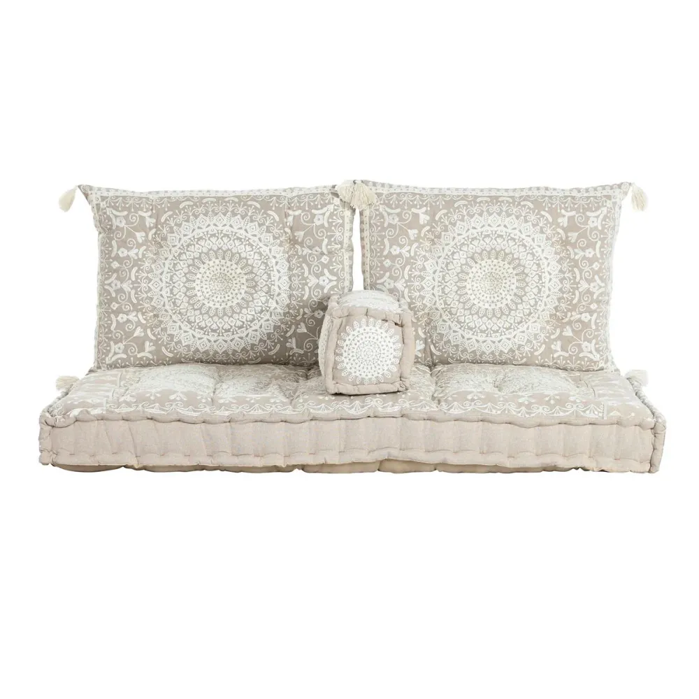 Sillón de jardín DKD Home Decor Crema 155 x 76 x 65 cm