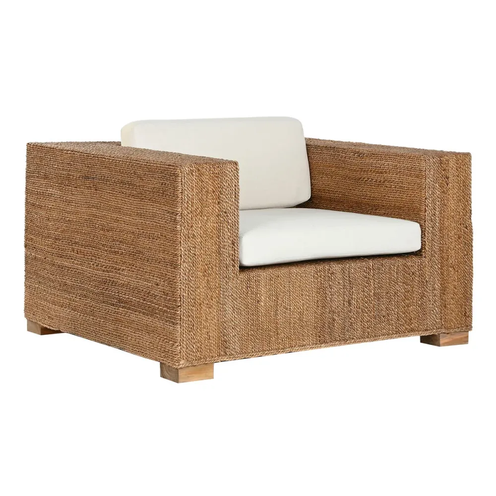 Sillón de jardín Home ESPRIT Blanco Sin procesar 117 x 92 x 65 cm