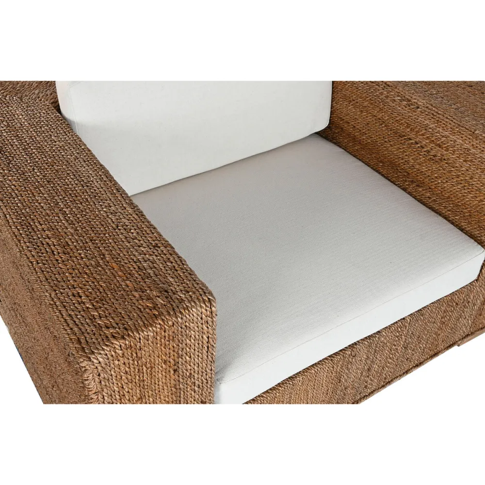 Sillón de jardín Home ESPRIT Blanco Sin procesar 117 x 92 x 65 cm