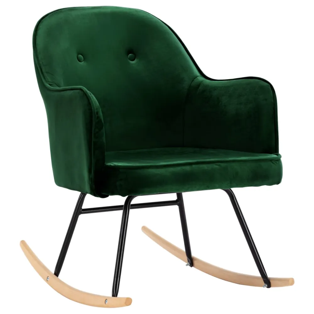 Vidaxl silla de comedor de terciopelo verde opaco