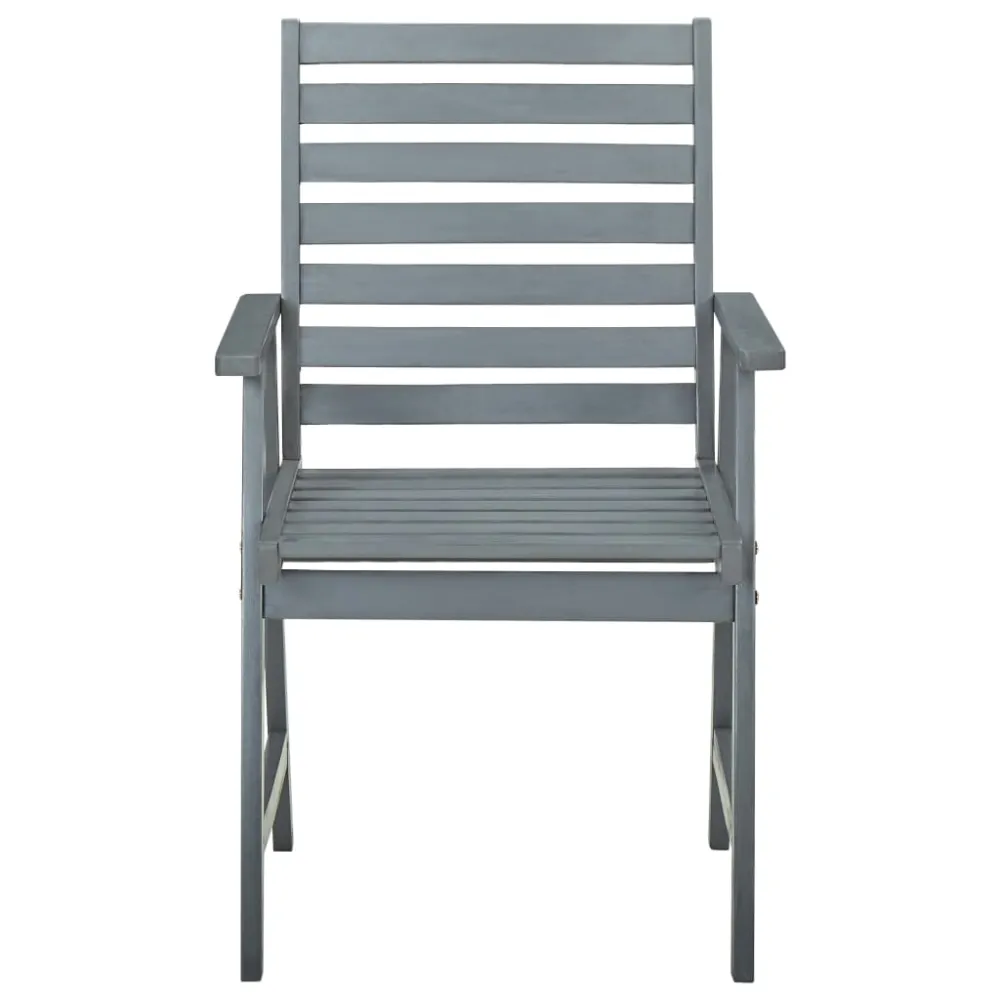 vidaXL sillas de comedor de jardín 4 uds madera maciza de acacia gris