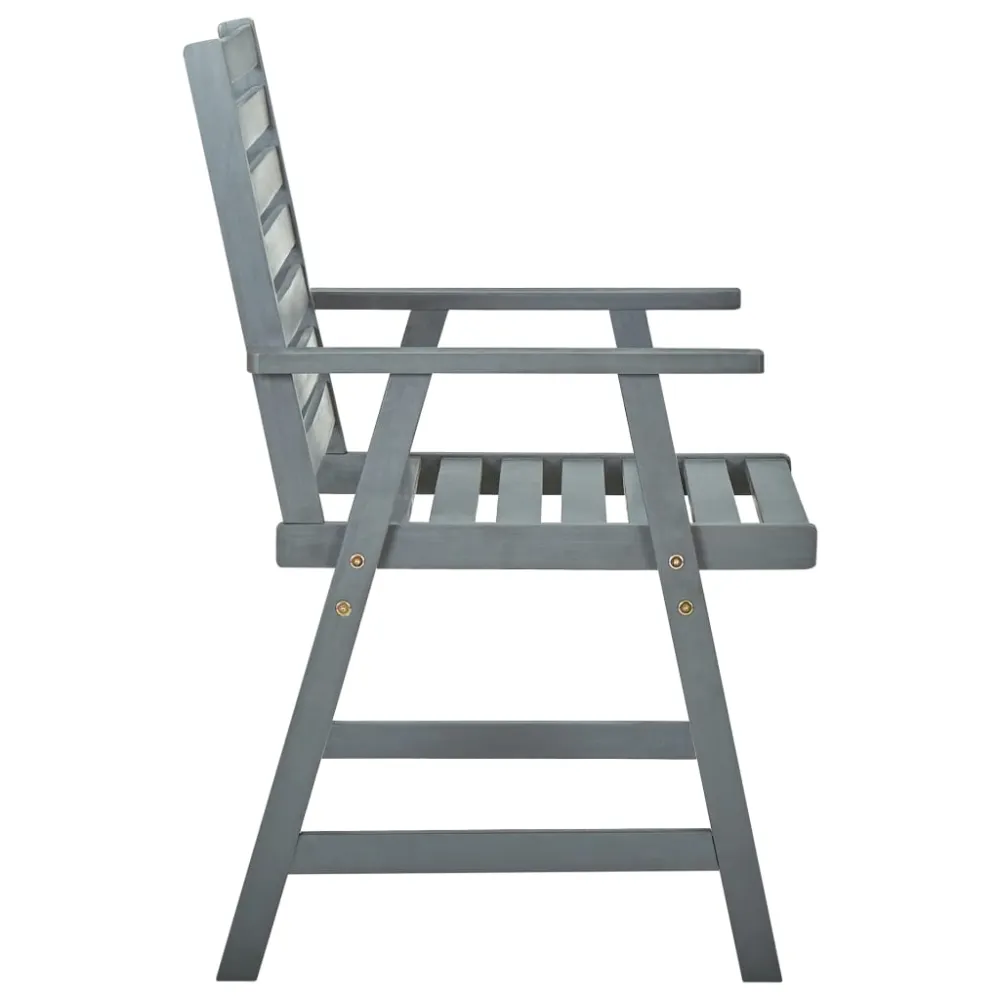 vidaXL sillas de comedor de jardín 4 uds madera maciza de acacia gris