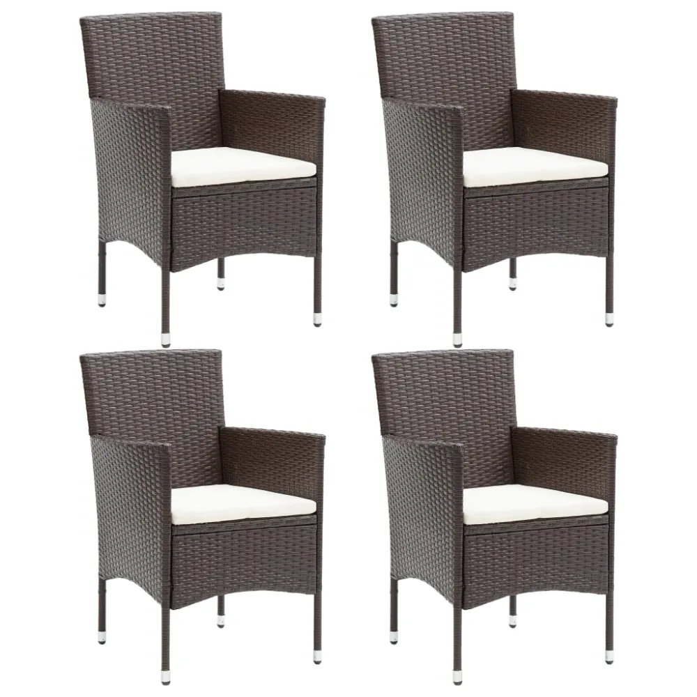 vidaXL sillas de comedor para jardín 4 unidades ratán sintético marrón