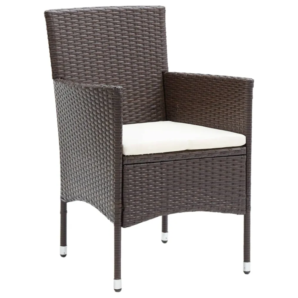 vidaXL sillas de comedor para jardín 4 unidades ratán sintético marrón