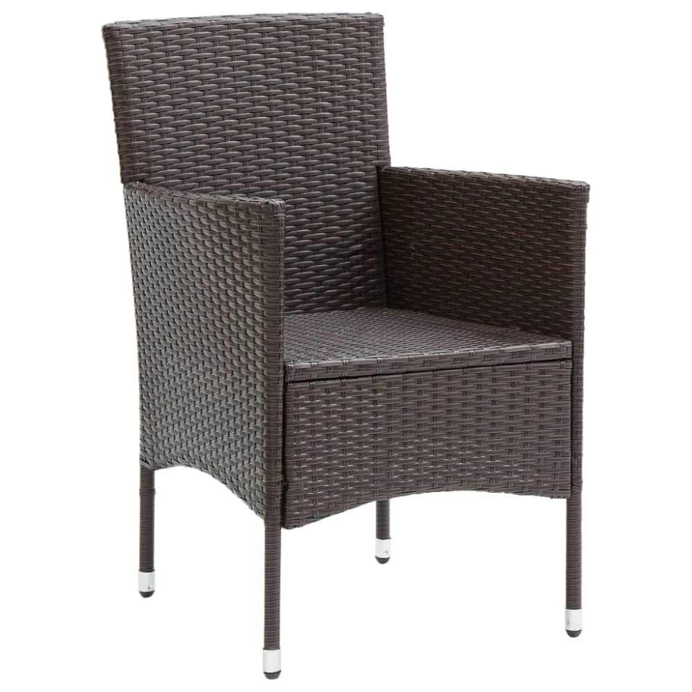 vidaXL sillas de comedor para jardín 4 unidades ratán sintético marrón