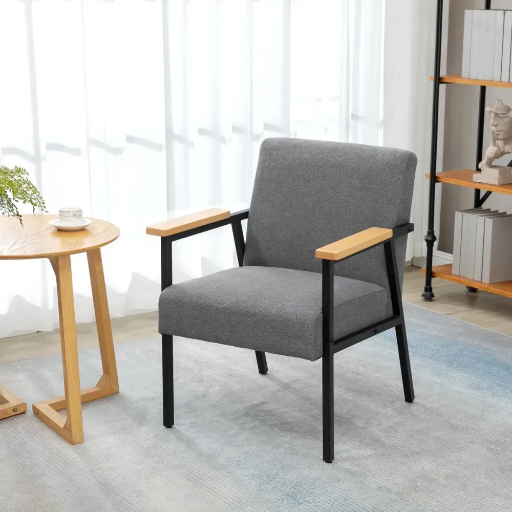 Butaca Modern living Homcom con reposabrazos gris 83,5x64,5x70 cm