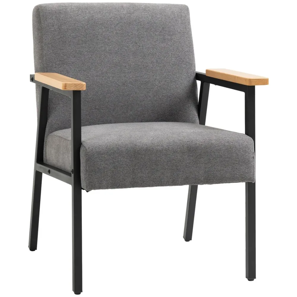 Butaca Modern living Homcom con reposabrazos gris 83,5x64,5x70 cm