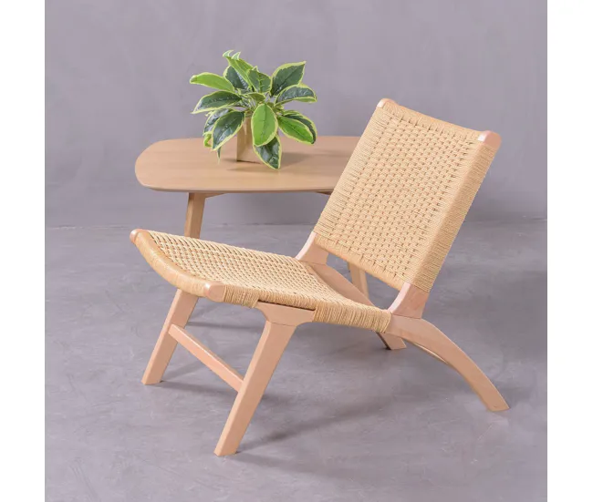 Completo con Mosquitero Sillón nórdico en madera de haya y cuerda ecológica - Liam