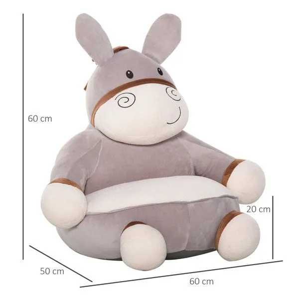 Hamaca Colgante Asiento infantil Homcom forma burro acolchado +18 meses 60x60x50 cm