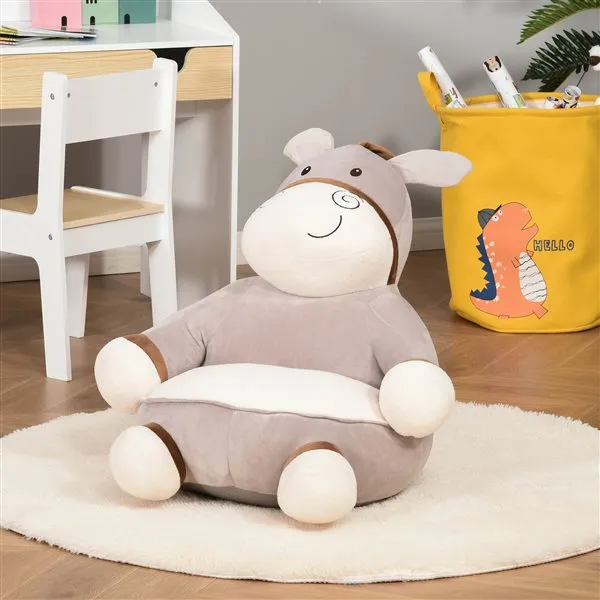 Hamaca Colgante Asiento infantil Homcom forma burro acolchado +18 meses 60x60x50 cm