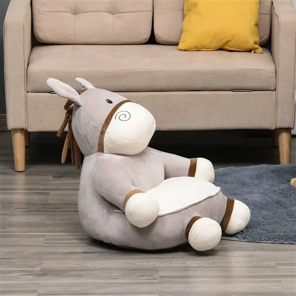 Hamaca Colgante Asiento infantil Homcom forma burro acolchado +18 meses 60x60x50 cm