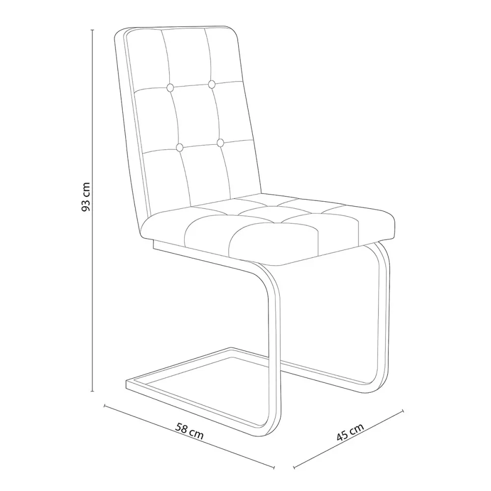 Pack de 4 sillas de comedor Vanity diseño flotante con Portavasos Integrado