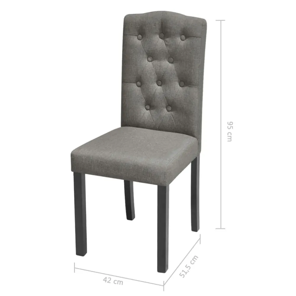 Pack de 4 sillas Mhin tapizado gris 95x42x51,5 cm
