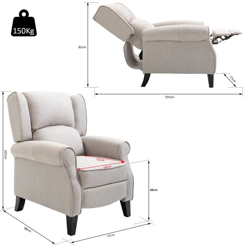 Sillón relax Homcom apertura mecánico gris 102x77x88 cm | Resistente la Intemperie |