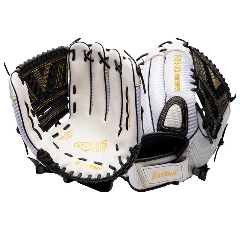Guante de sóftbol Franklin ProSeries de PVC blanco y negro para diestros, 12 pulgadas (paquete de 1) - Oferta de la semana