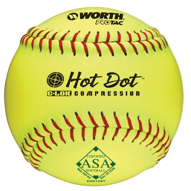 Pelota de softbol Worth ProTac Hot Dot de 12 pulgadas