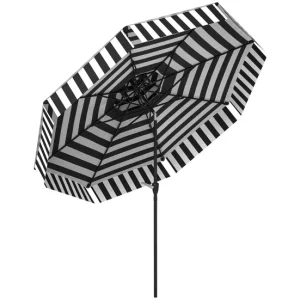 Estructura de Sombra Outsunny Sombrilla Terraza Exterior Ø263 cm Sombrilla de Jardín con Ángulo Ajustable y Manivela Prote...