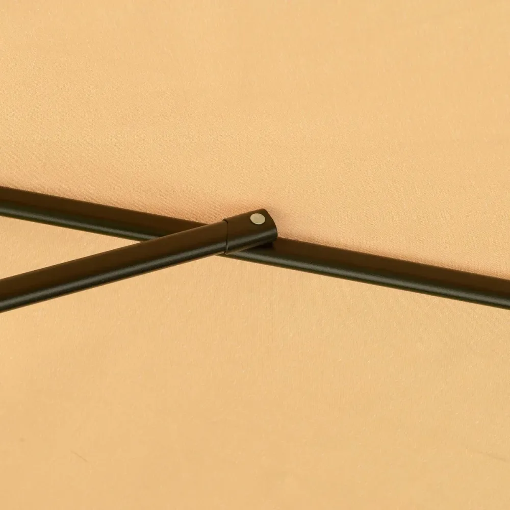 Estructura de Sombra Sombrilla de jardín Outsunny techo inclinable marrón nítido Ø265 cm