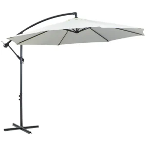 Gran Tamaño para Jardín Outsunny Parasol Excéntrico Ø 295 cm Sombrilla de Jardín con Ángulo Ajustable Base Cruzada y Maniv...