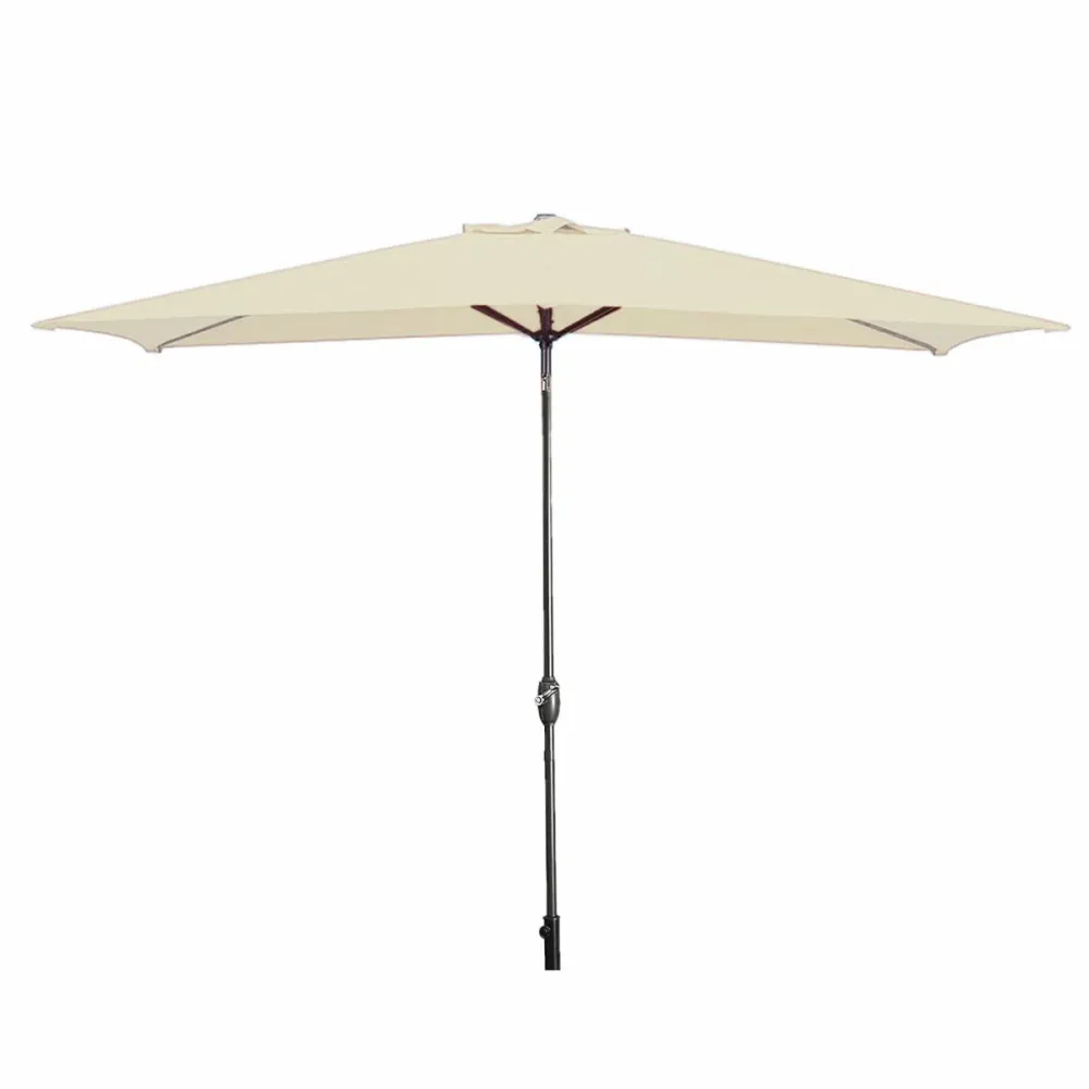 Impermeable y Resistentes al Viento Marbueno Sombrilla Acero 8 Varillas 200x300 cm Polyester Marfil Jardin, Piscina y Terr...