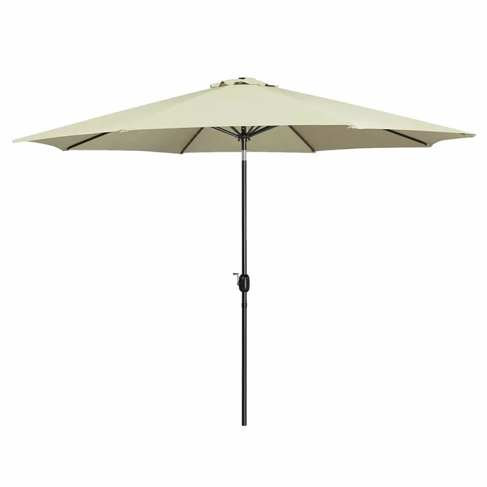 Impermeable y Resistentes al Viento Marbueno Sombrilla Acero 8 Varillas D300 cm Polyester Marfil Jardin, Piscina y Terraza...