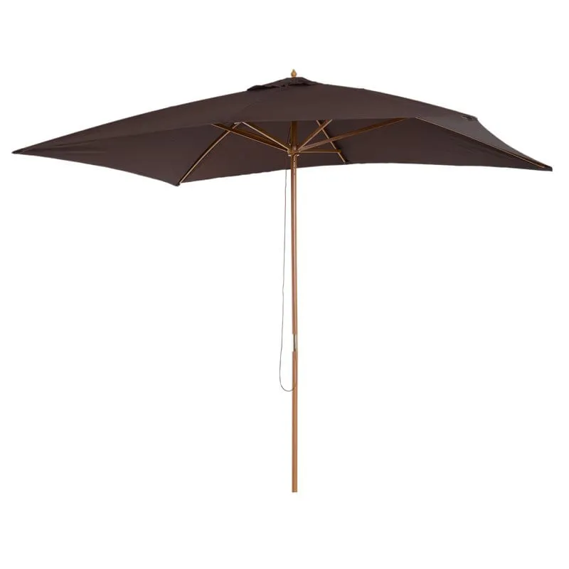 Impermeable y Resistentes al Viento Sombrilla Outsunny plegable café 2,55x2,95x2 m