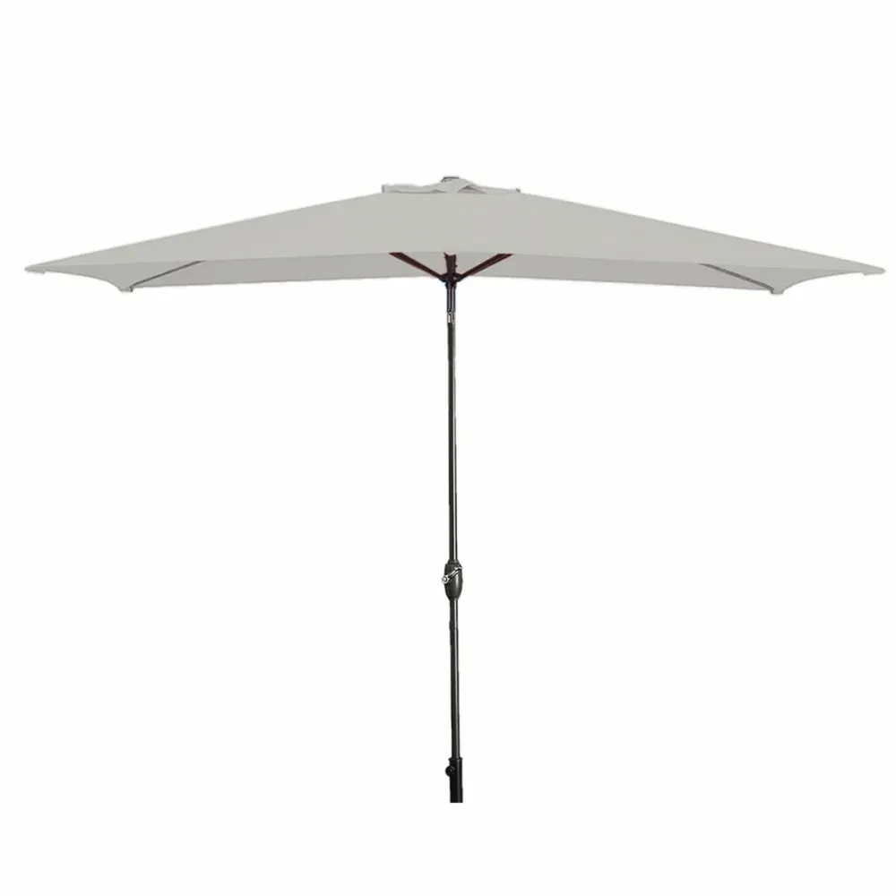 Marbueno Sombrilla Acero 8 Varillas 200x300 cm Poliéster textil Blanco Jardin, Piscina y Terraza 10494 con Mecanismo de Crank