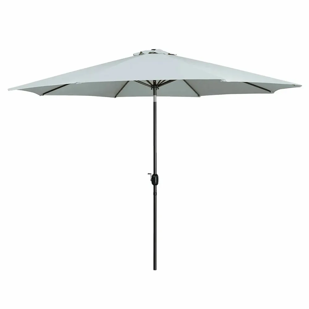 Marbueno Sombrilla Acero 8 Varillas D270 cm Fibra sintética Blanco Jardin, Piscina y Terraza 10484