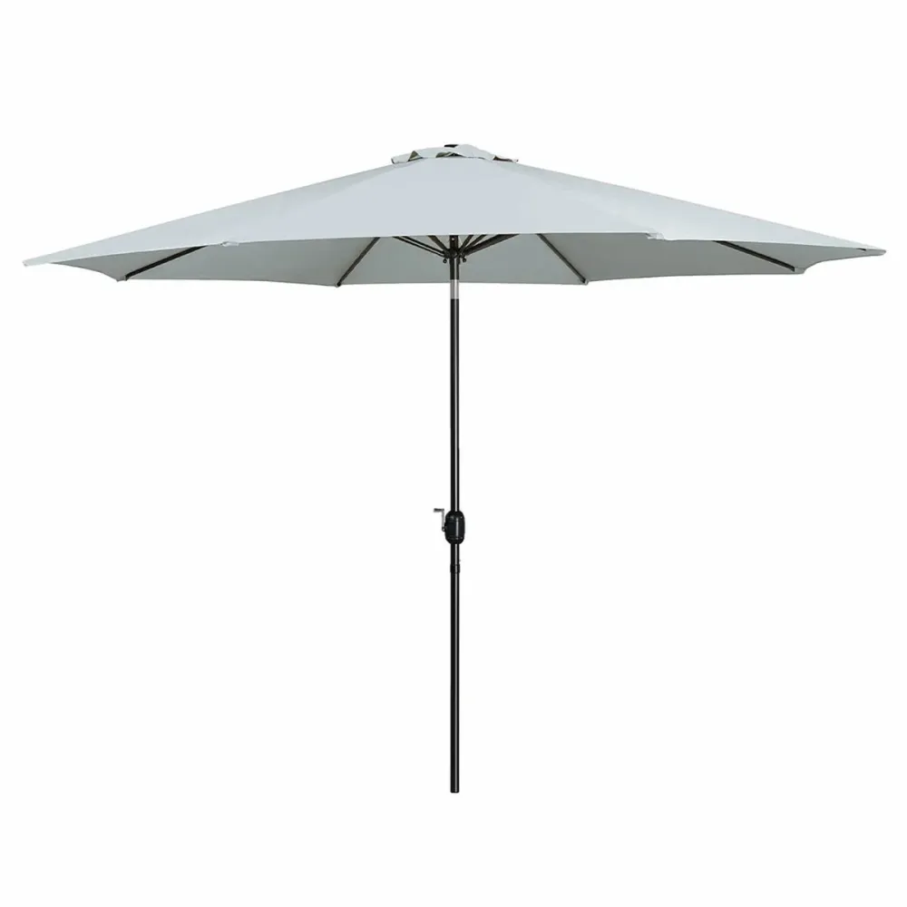 Marbueno Sombrilla Acero 8 Varillas D300 cm Poliéster textil Blanco Jardin, Piscina y Terraza 10487 | Impermeable | Ventilada