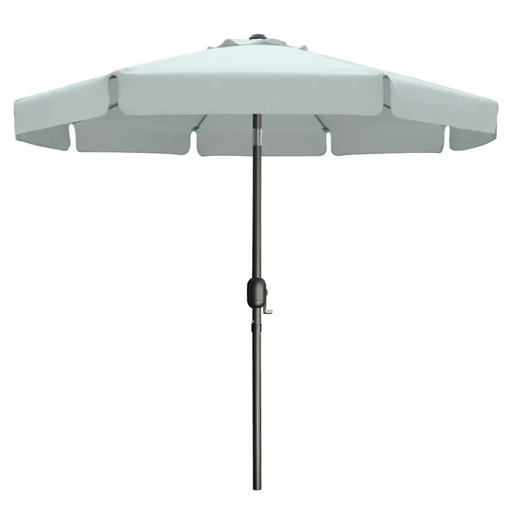 Marbueno Sombrilla Acero 8 Varillas D300 cm Tejido poliéster Blanco Jardin, Piscina y Terraza 10489 Diámetro 3 Metros
