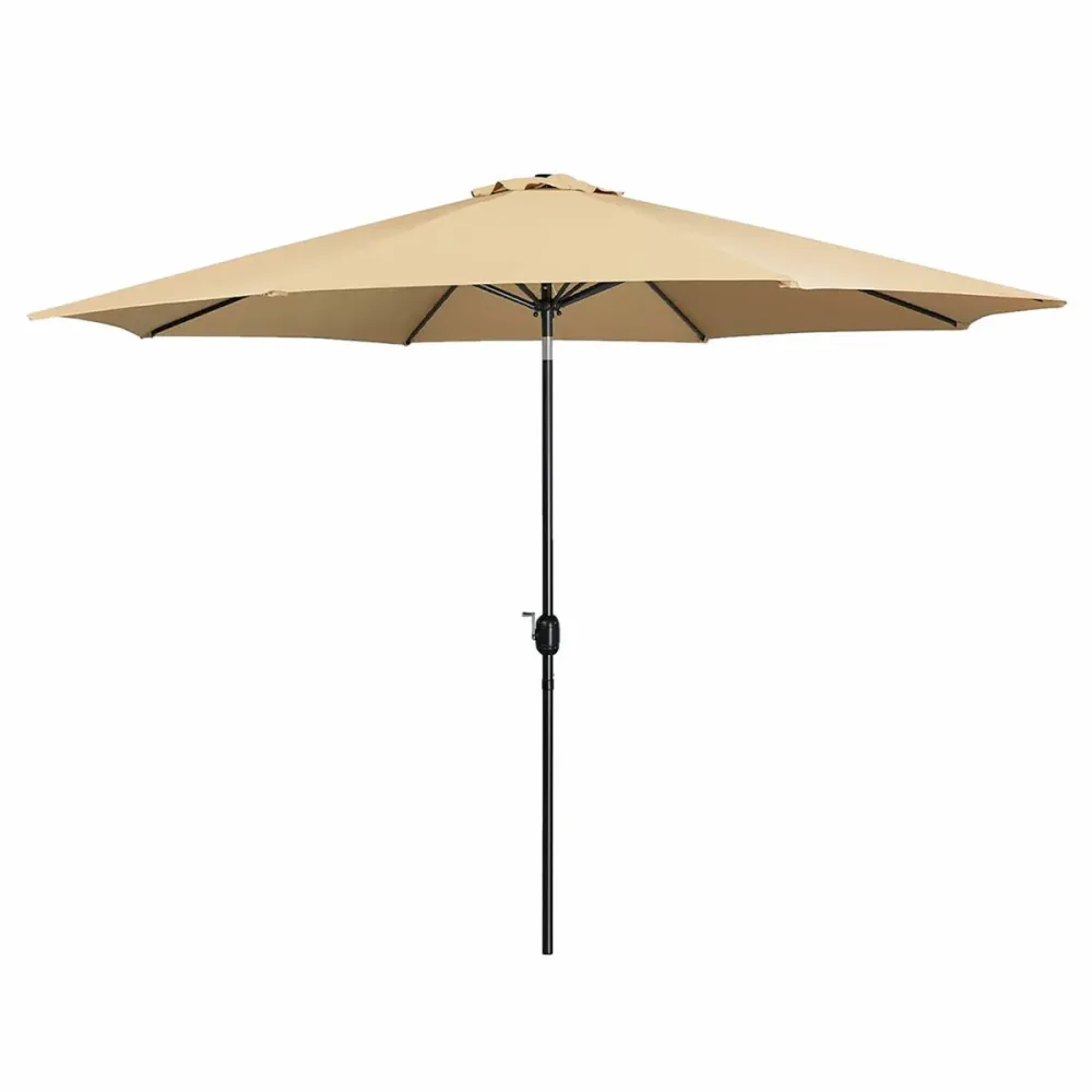 Marbueno Sombrilla Acero 8 Varillas D300 cm Tejido sintético Marron Jardin, Piscina y Terraza 10485