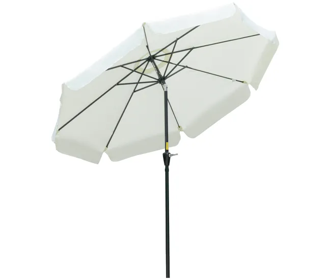 Outsunny Sombrilla de Jardín de Aluminio Ø266x250 cm Parasol de Jardín con Ángulo Ajustable Protección UV50+ Techo de Vent...