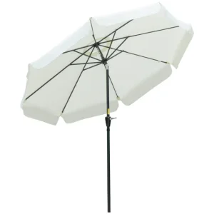 Outsunny Sombrilla de Jardín de Aluminio Ø266x250 cm Parasol de Jardín con Ángulo Ajustable Protección UV50+ Techo de Vent...