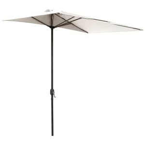 Outsunny Sombrilla Rectangular 230x130x245 cm Parasol para Pared Media Sombrilla con Manivela Protección UV 30+ Impermeabl...