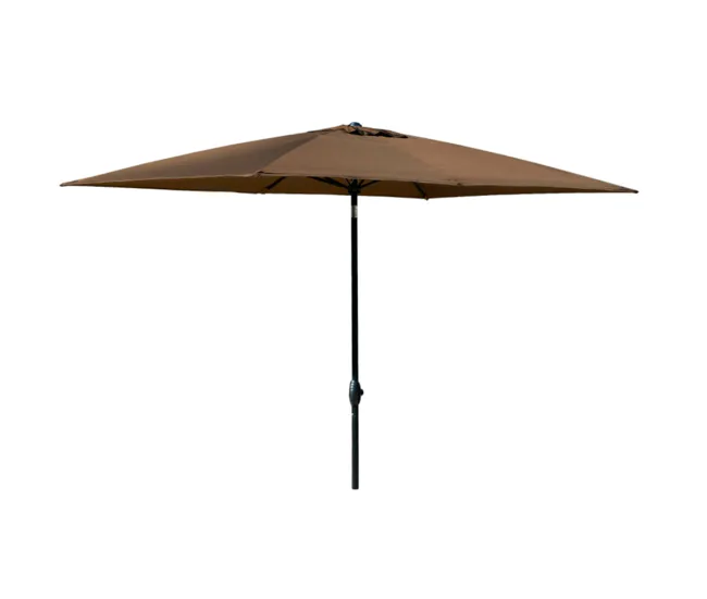 Outsunny Sombrilla de Terraza Exterior 205x290 cm Parasol de Terraza Exterior con Ángulo Ajustable Mástil de Aluminio y Pr...