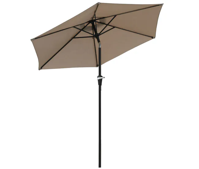 Outsunny Sombrilla Terraza Exterior Ø230 cm Sombrilla de Jardín con Ángulo Ajustable y Manivela Impermeable Parasol para P...