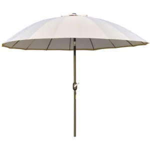 Outsunny Sombrilla Terraza Exterior Ø250 cm Sombrilla de Jardín con Ángulo Inclinable y Manivela Impermeable Parasol para...