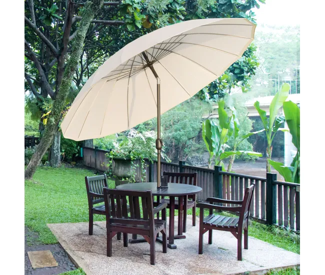 Outsunny Sombrilla Terraza Exterior Ø250 cm Sombrilla de Jardín con Ángulo Inclinable y Manivela Impermeable Parasol para...