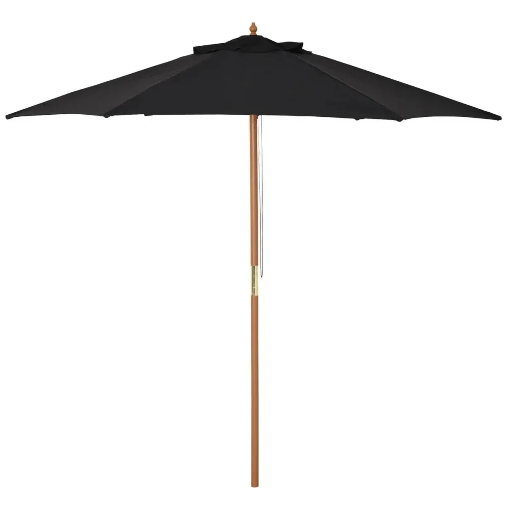 Sombrilla de Centro Sombrilla de jardín Outsunny apertura con cuerda negro Ø250x230 cm