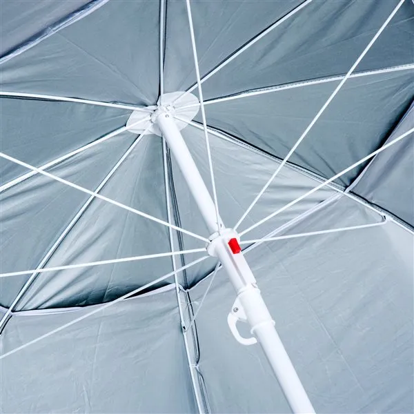 Sombrilla con paneles laterales Outsunny protección UV verde turbio Ø210x222 cm