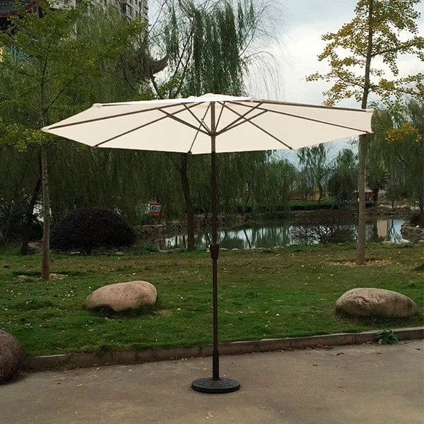 Sombrilla de jardín Consul Garden WS-638 hexagonal inclinable 3 m hueso en Tela de Poliéster