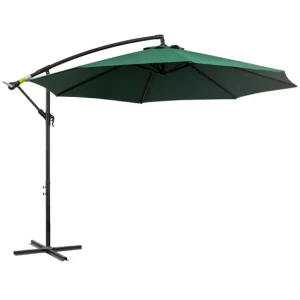 Sombrilla de Jardín Outsunny Parasol Excéntrico Ø 295 cm Sombrilla de Jardín con Ángulo Ajustable Base Cruzada y Manivela...