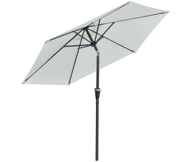 Sombrilla de Mercado Outsunny Sombrilla Terraza Exterior Ø230 cm Sombrilla de Jardín con Ángulo Ajustable y Manivela Imper...