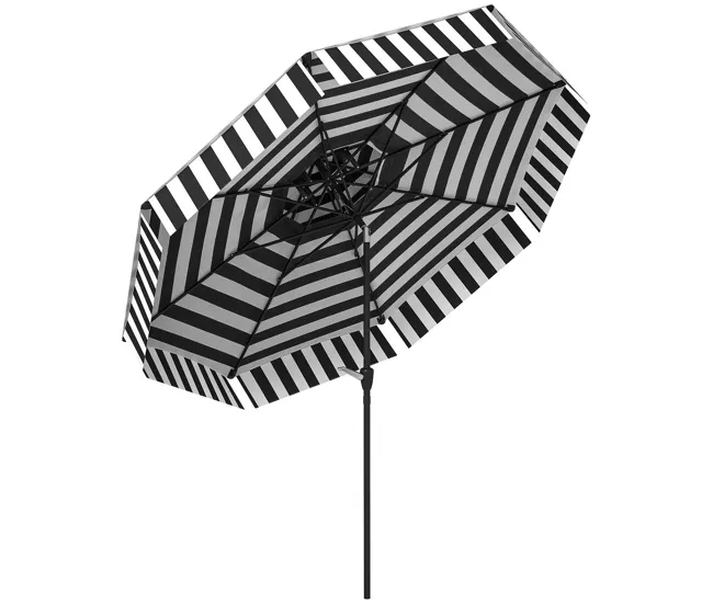 Sombrilla Rectangular Outsunny Sombrilla Terraza Exterior Ø263 cm Sombrilla de Jardín con Ángulo Ajustable y Manivela Prot...