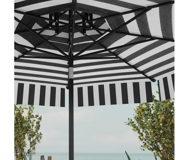 Sombrilla Rectangular Outsunny Sombrilla Terraza Exterior Ø263 cm Sombrilla de Jardín con Ángulo Ajustable y Manivela Prot...