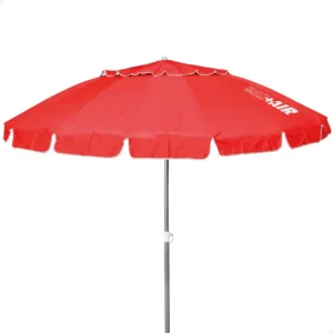 Sombrilla Rectangular Sombrilla playa antiviento Ø240 cm roja c/mástil inclinable Aktive