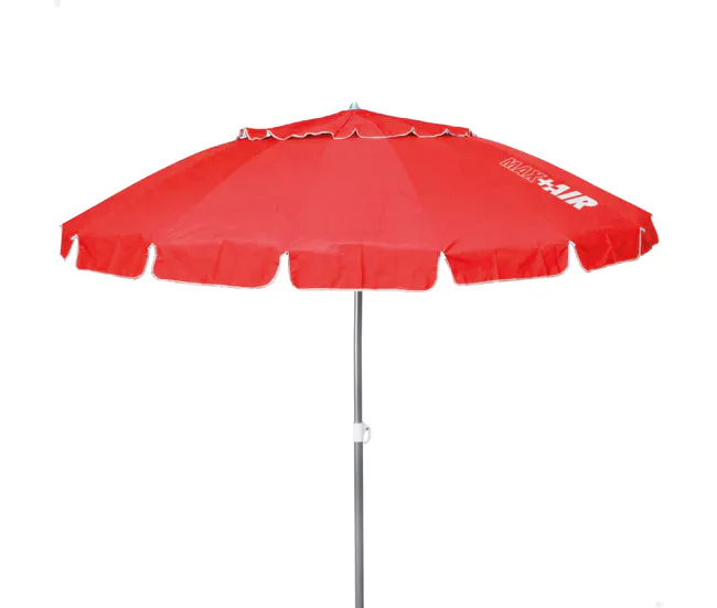 Sombrilla Rectangular Sombrilla playa antiviento Ø240 cm roja c/mástil inclinable Aktive
